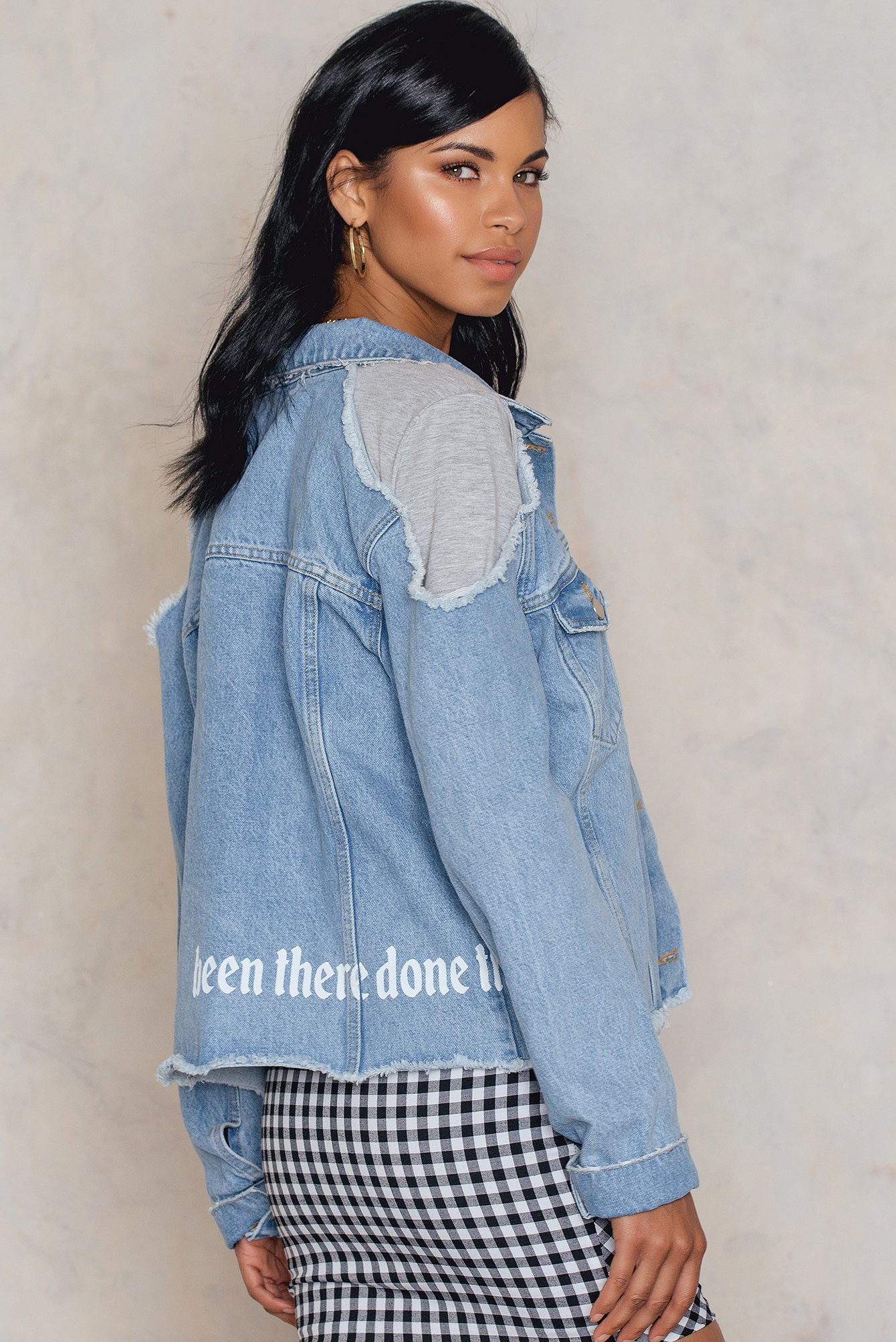 cold shoulder denim jacket