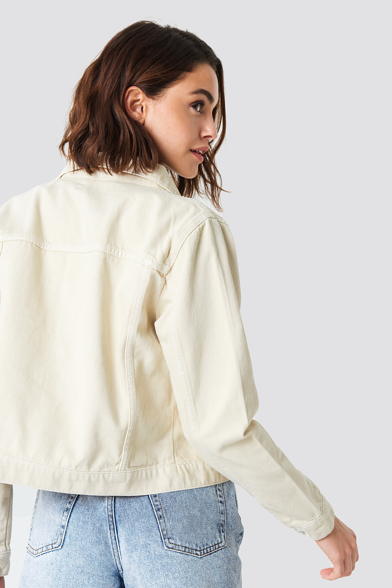 Beige Denim Jacket Beige | na-kd.com