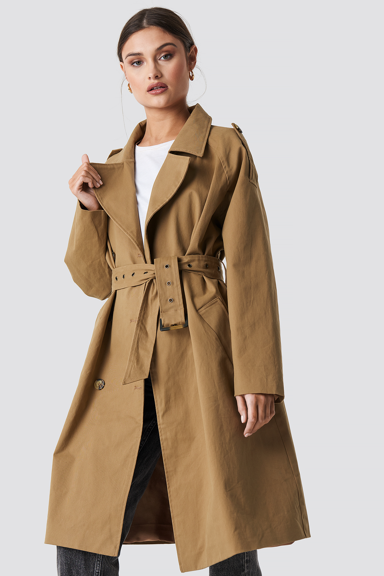 Beige Oversized Trenchcoat Beige