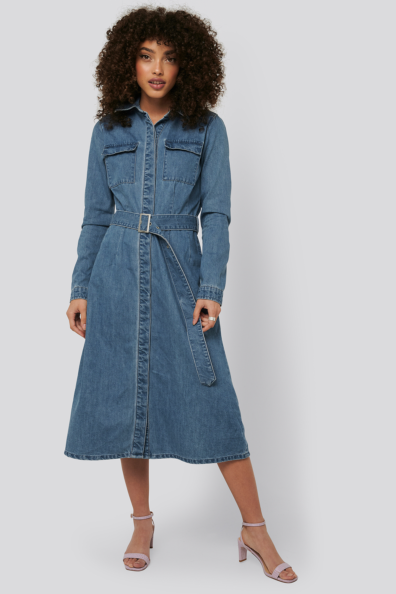 denim shirt dress at NA-KD 