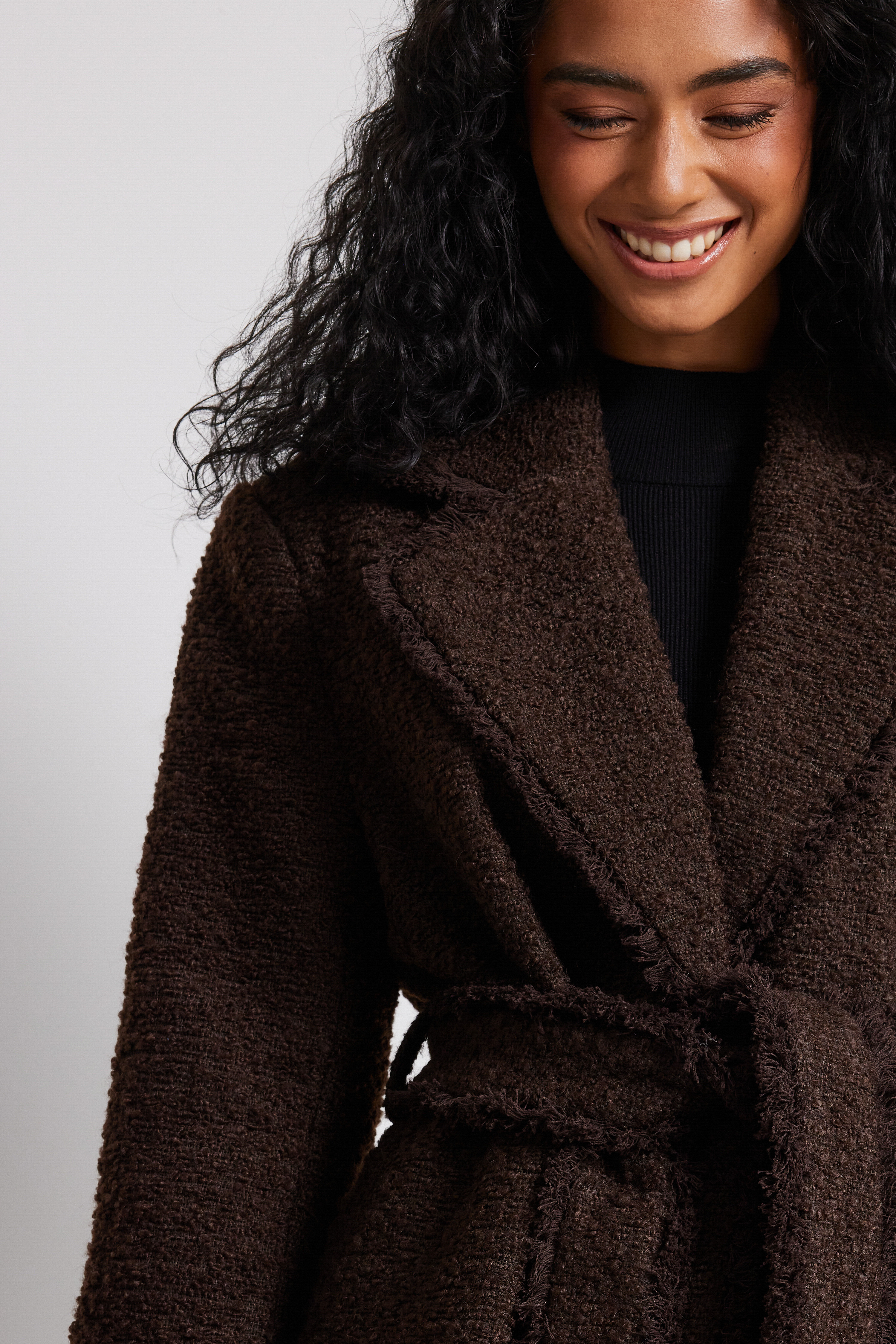 Belted Maxi Coat Brown | na-kd.com
