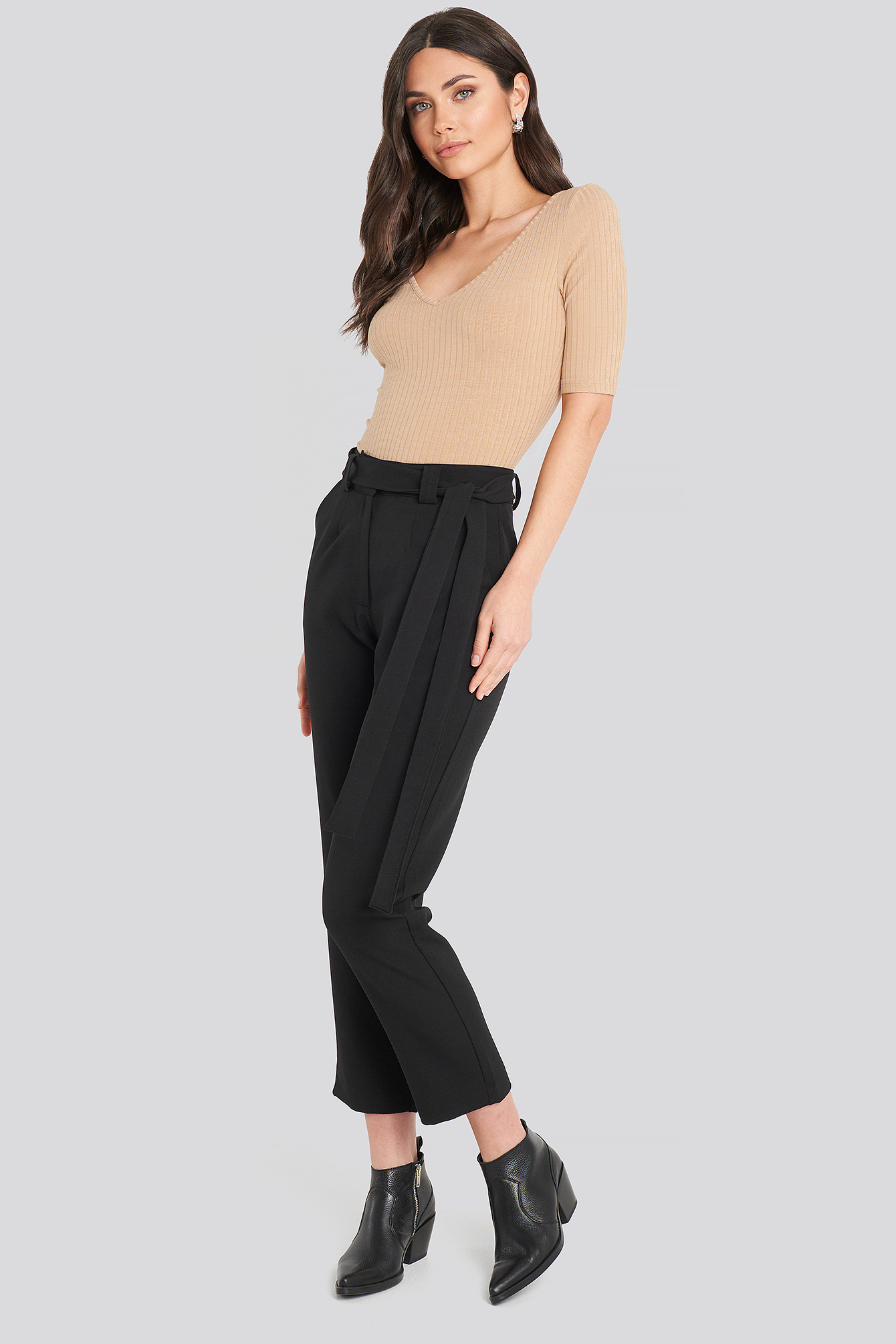 Belted Pants Black