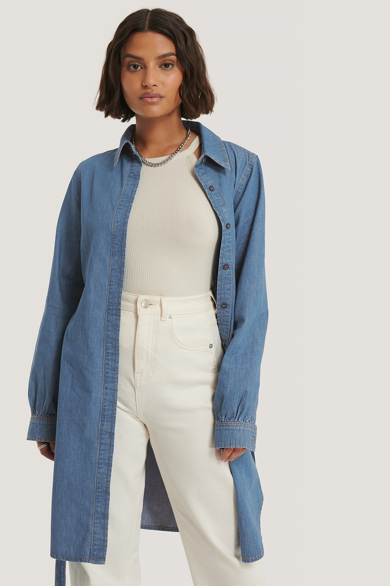 denim shirt dress at NA-KD 