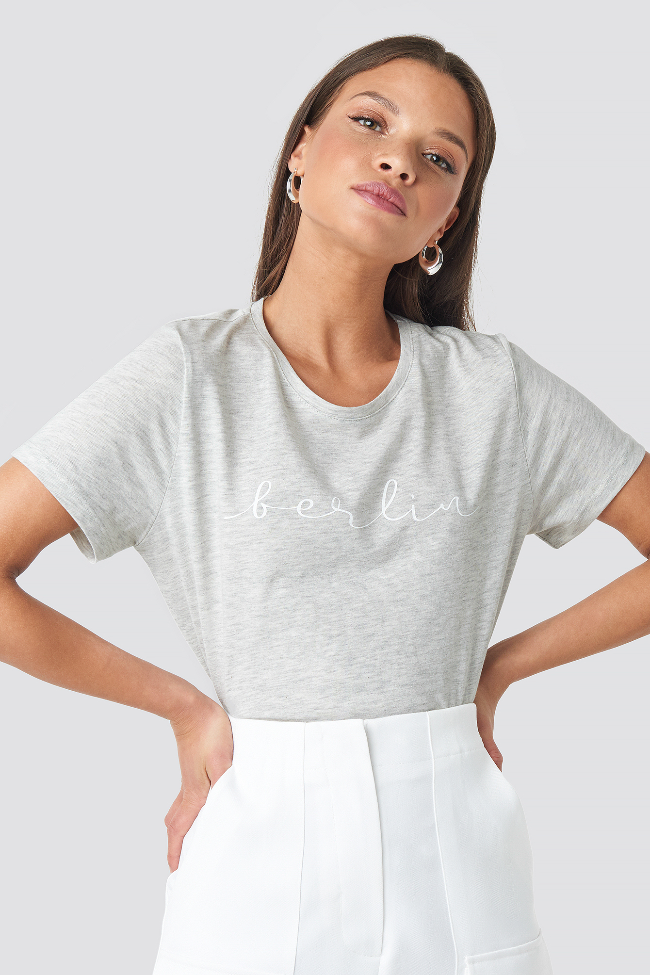 Berlin Print Tee Light Grey