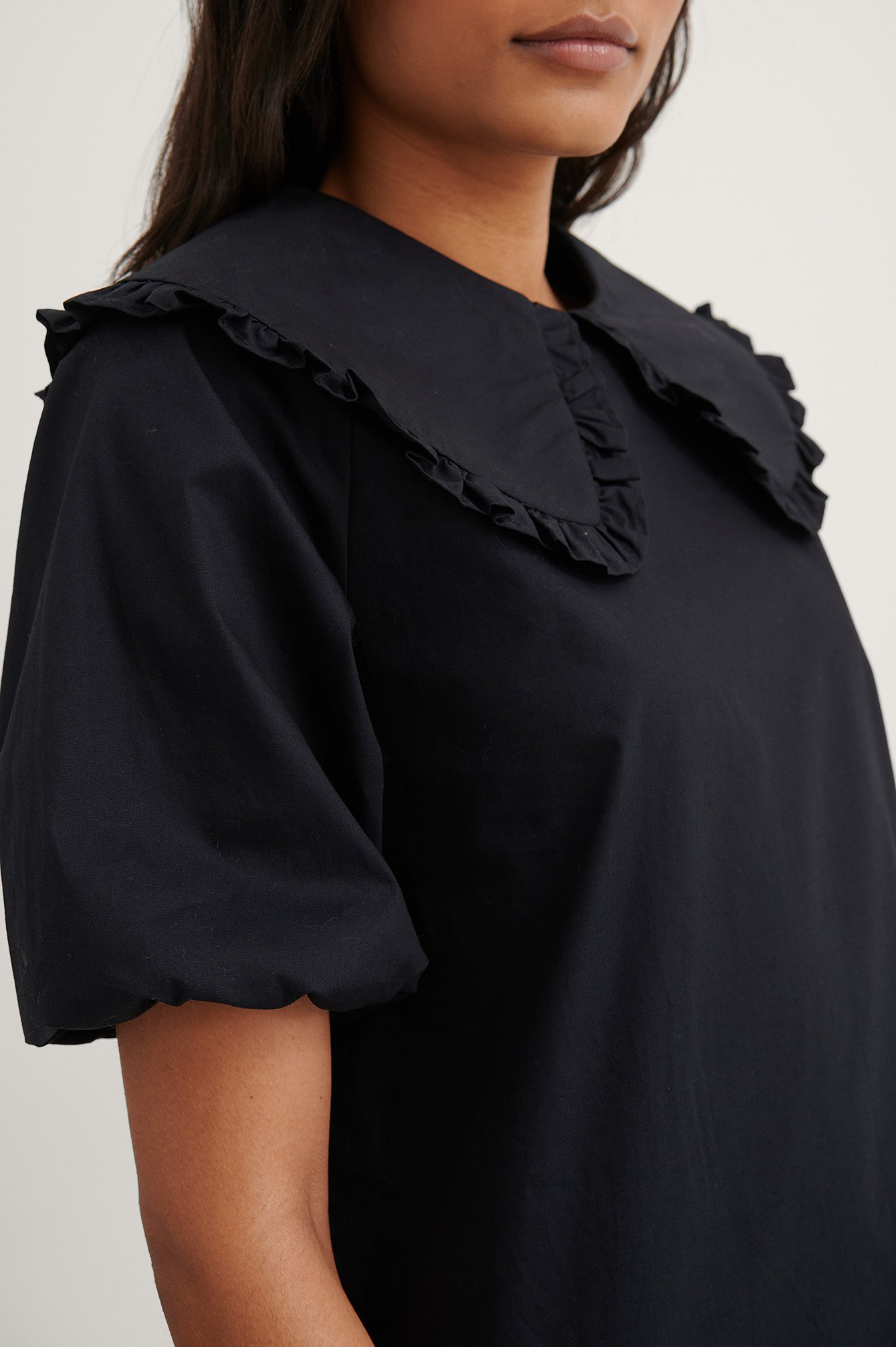 Black Big Collar Mini dress