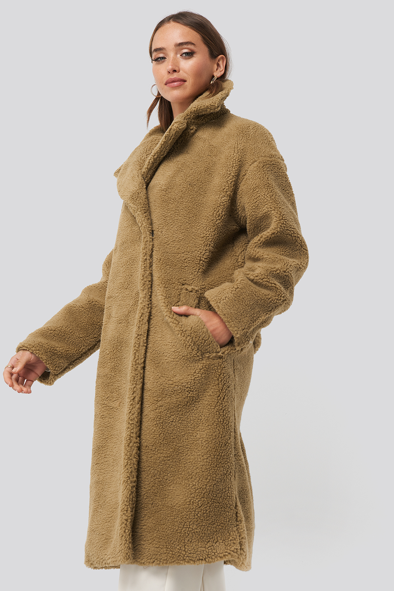 Big Collar Teddy Coat Brown