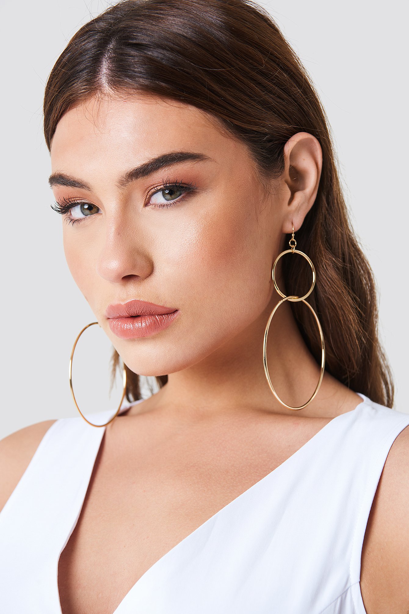 Big Double Ring Earrings Gold | na-kd.com