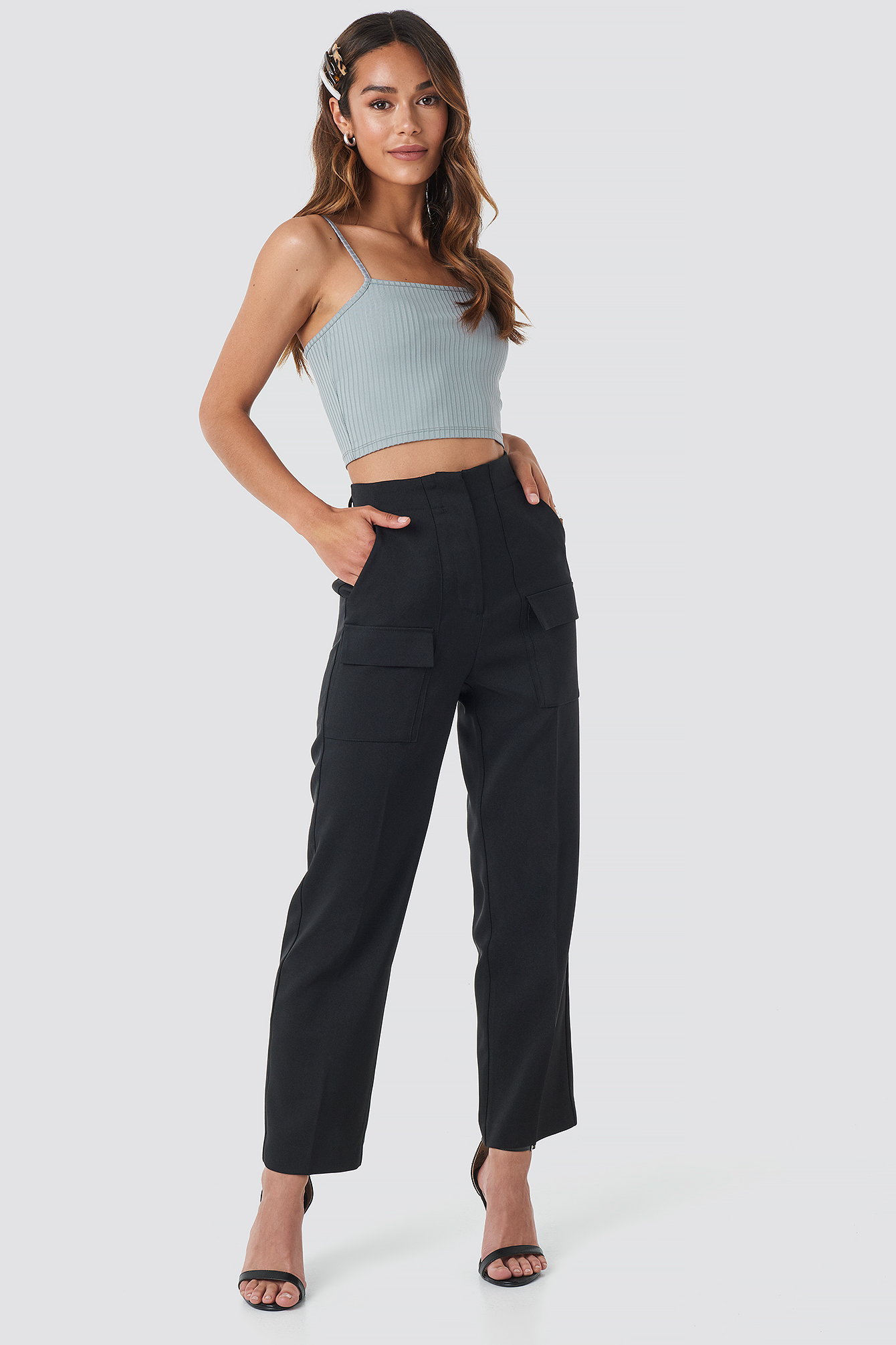 Big Front Pocket Pants Black