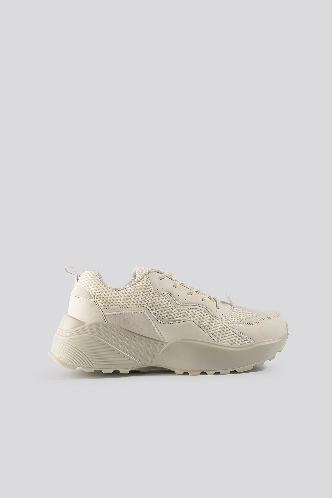 Big Mesh Rubber Detail Trainers Nude