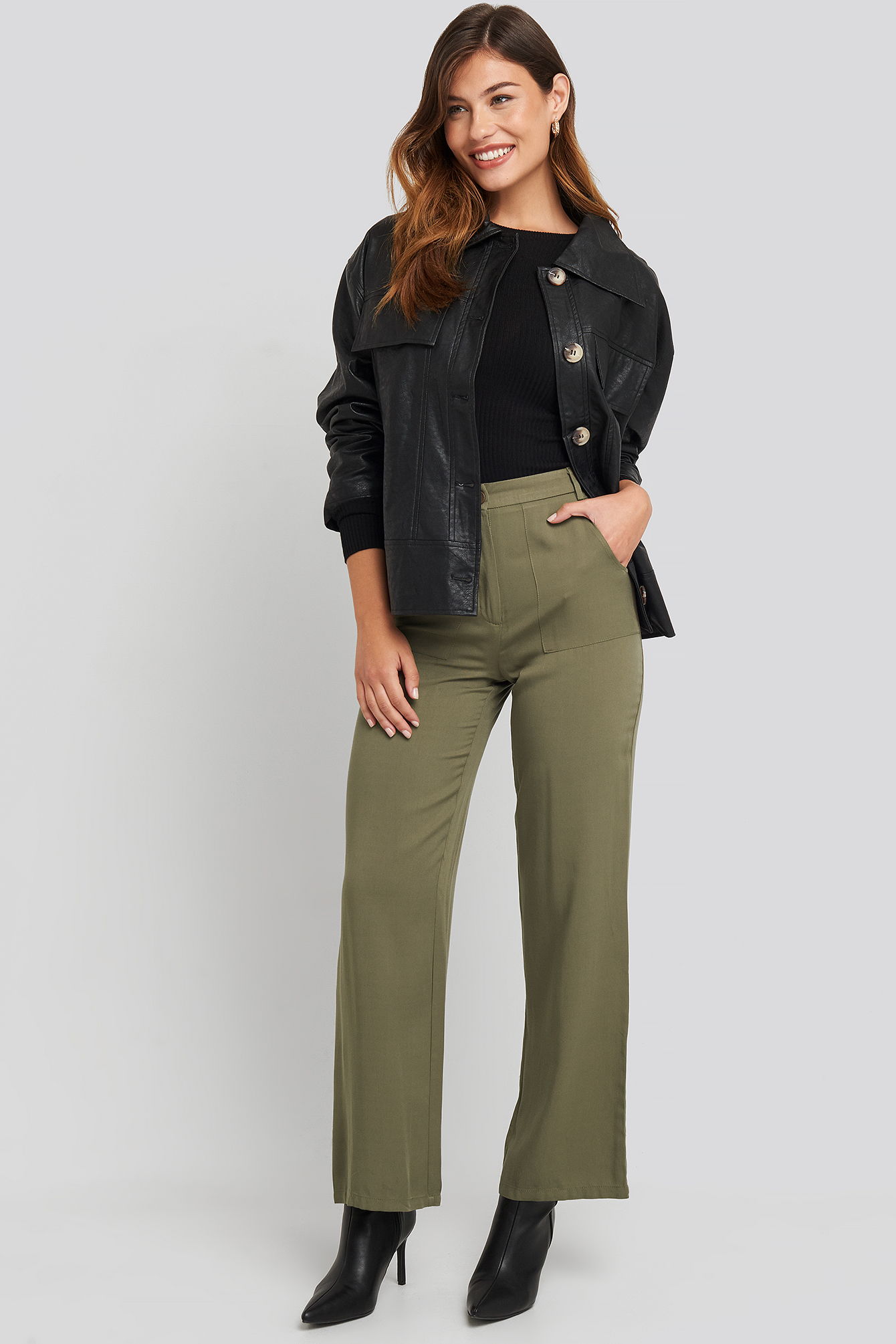 Big Pocket Flowy Pants Green
