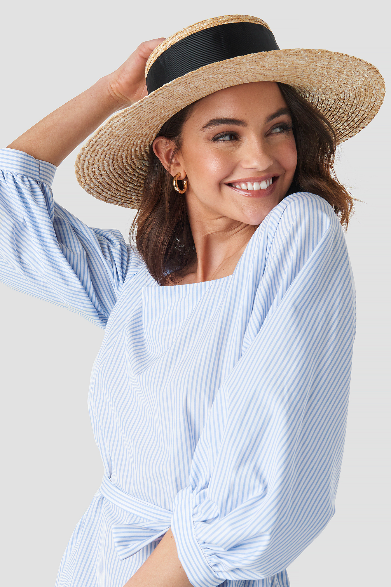 Big Ribbon Straw Hat Beige | NA-KD