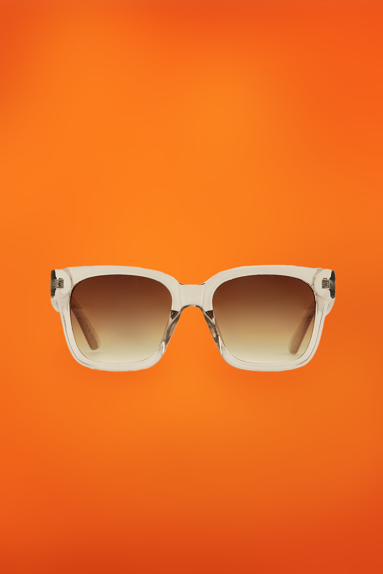 Beige Resirkulerte solbriller med store runde kanter