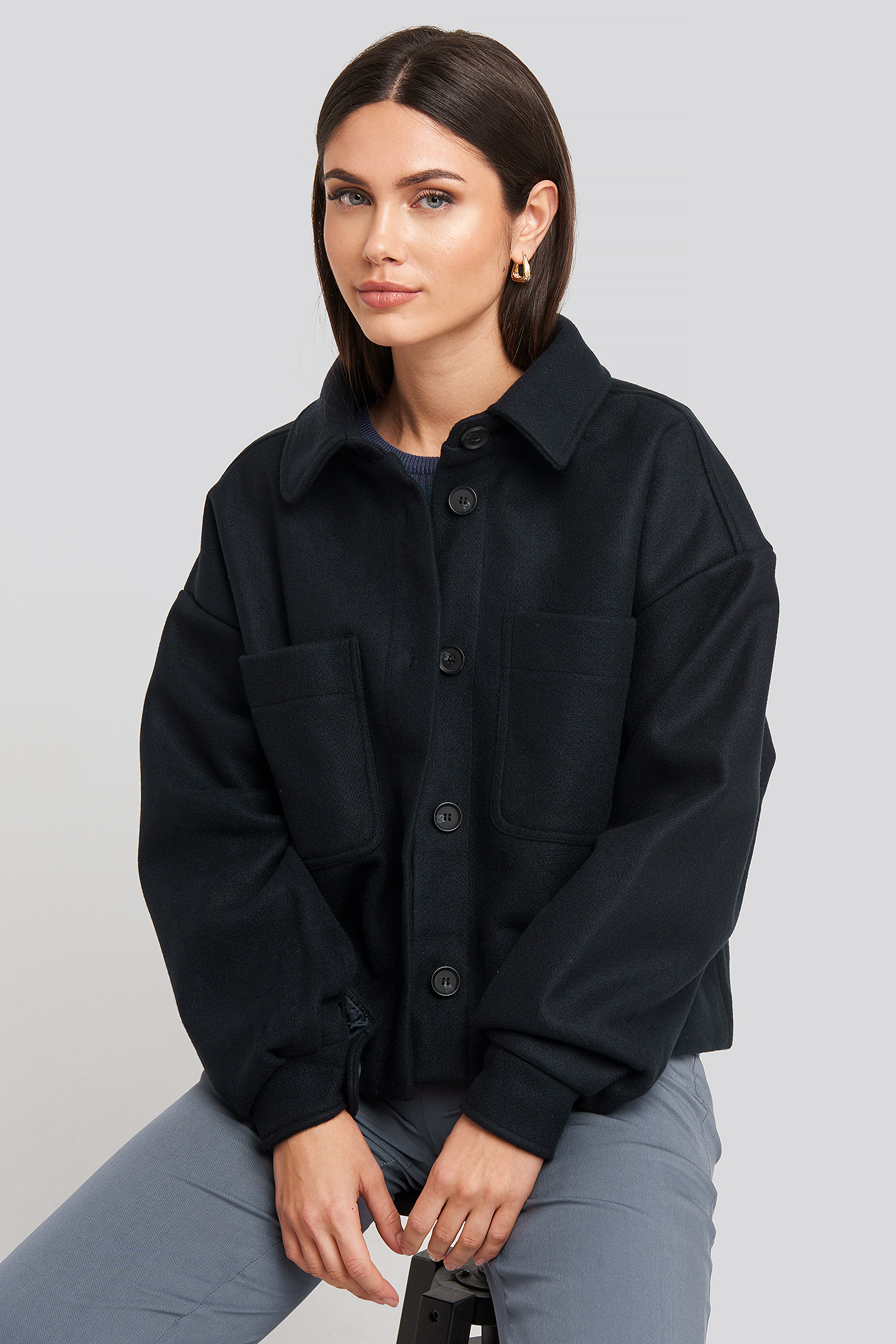 Big Sleeve Oversized Jacket Navy