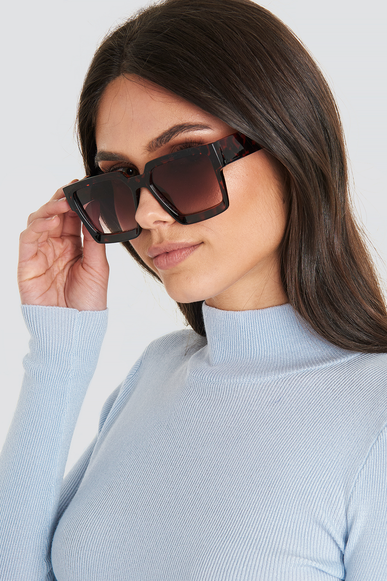 Big Squared Edge Sunglasses Tortoise