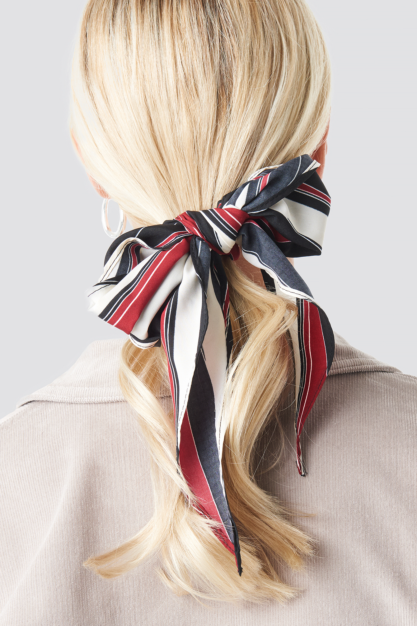 Big Stripes Hair Scarf Red Stripe