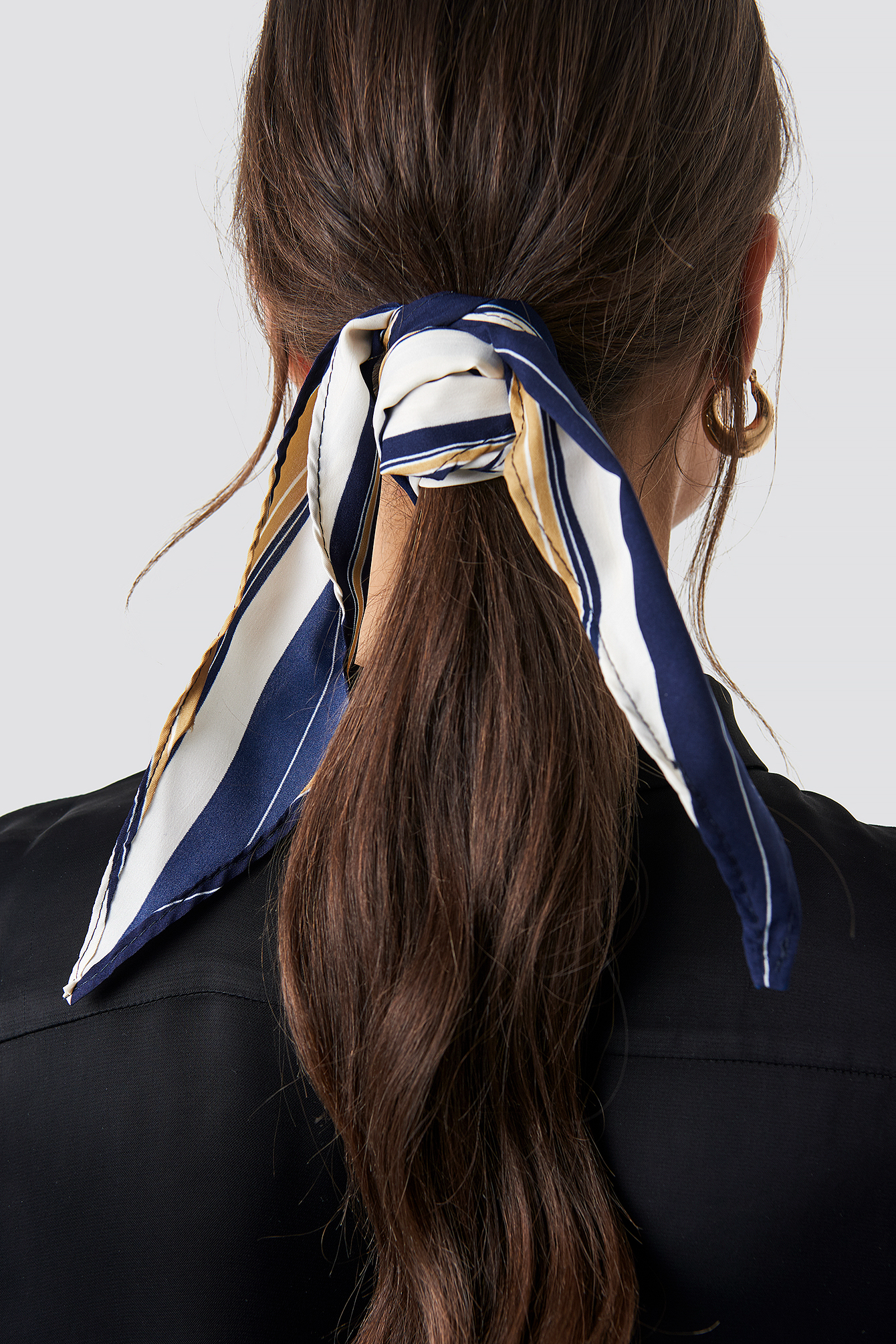 Big Stripes Hair Scarf Cognac