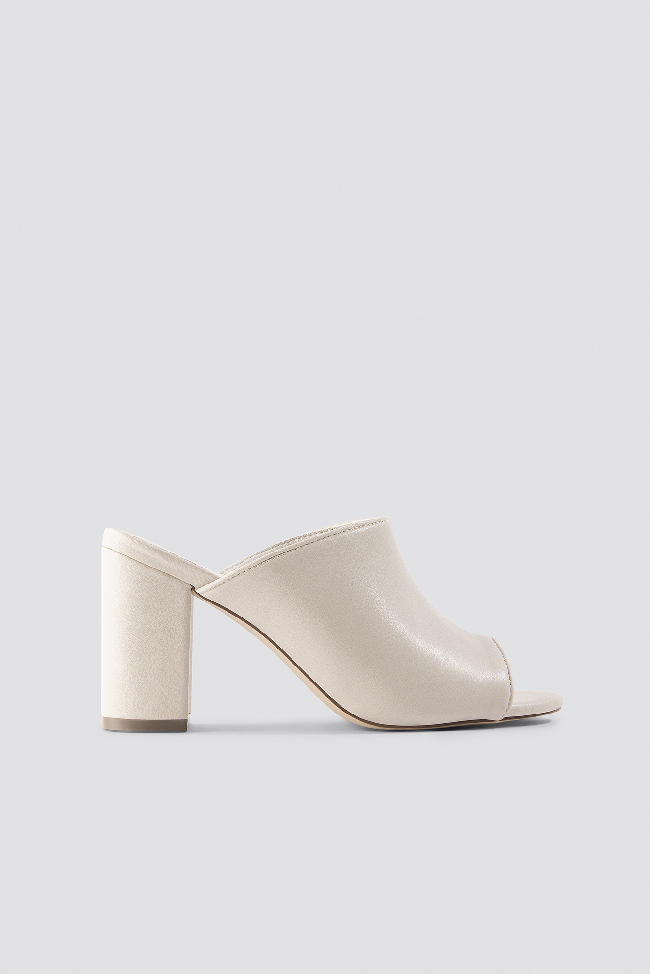 Block Heel Mules Nude