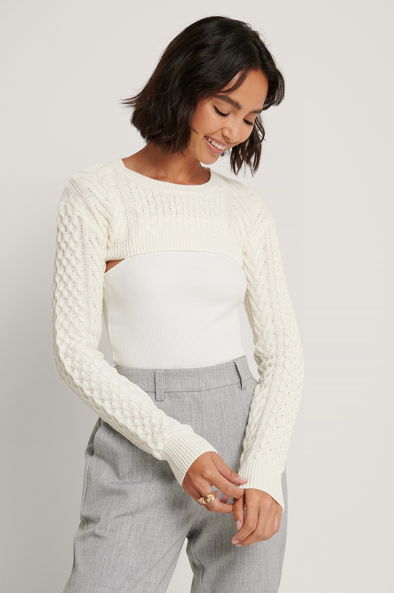 Off White Bolero Knitted Sweater