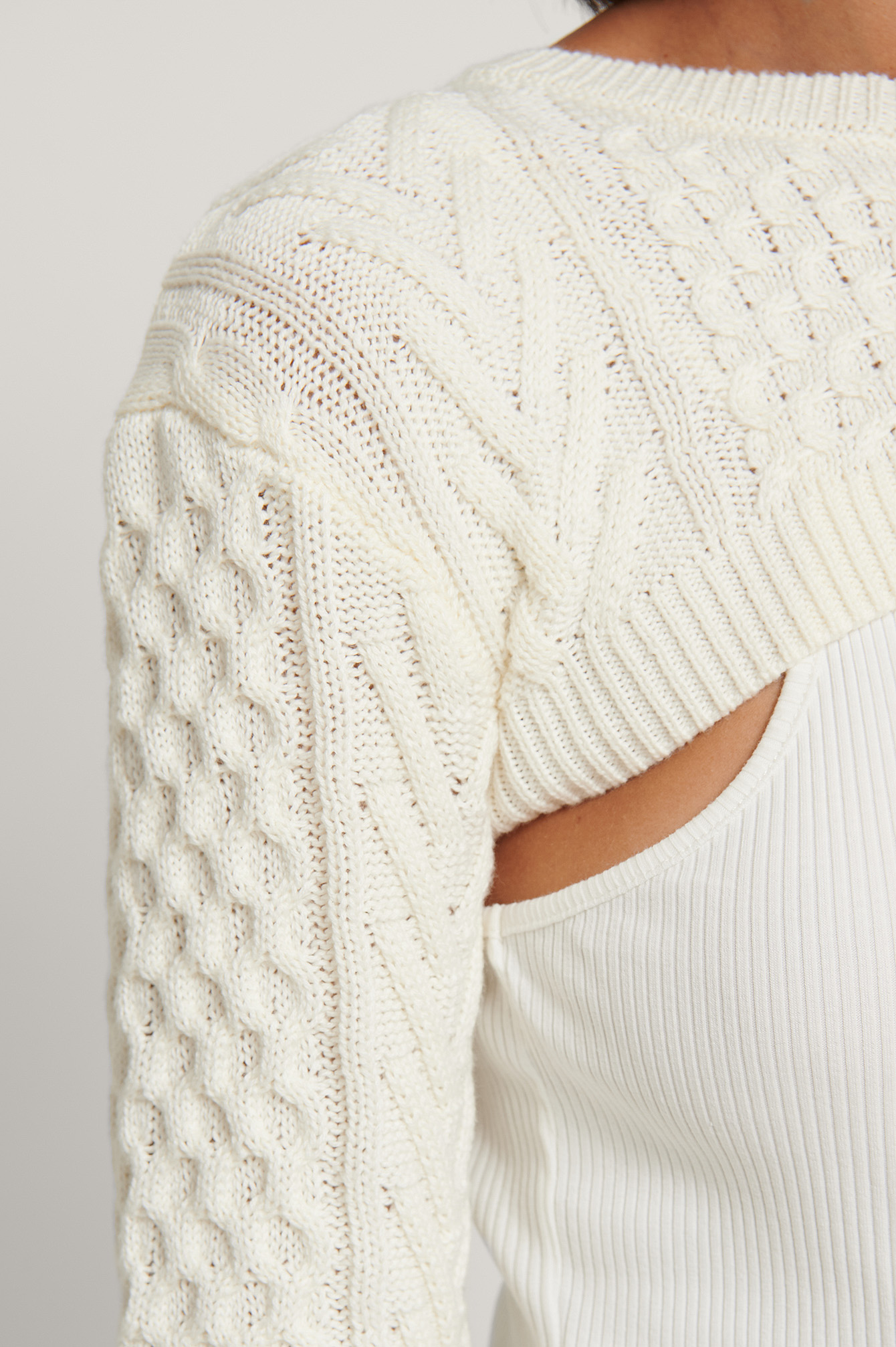 Off White Bolero Knitted Sweater