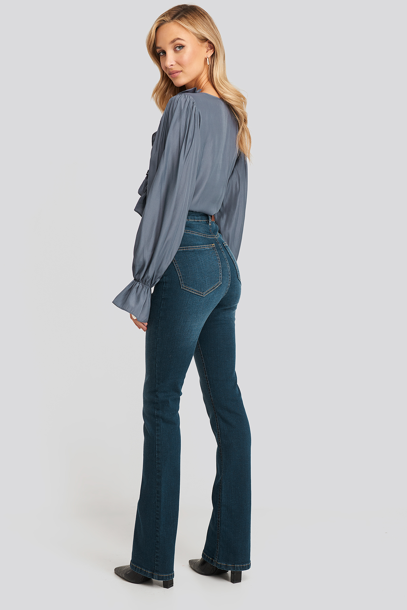 Skinny Bootcut Jeans Blue