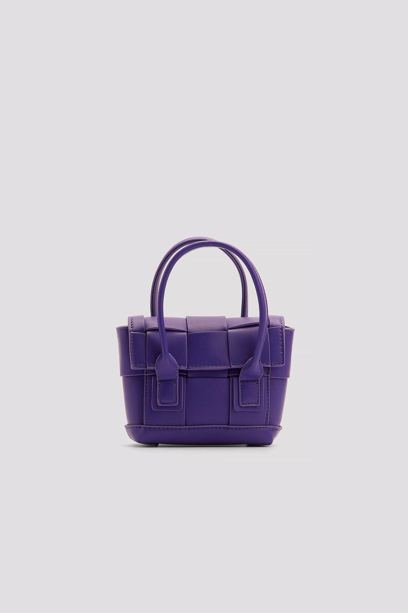Purple Boxy Woven Micro Bag