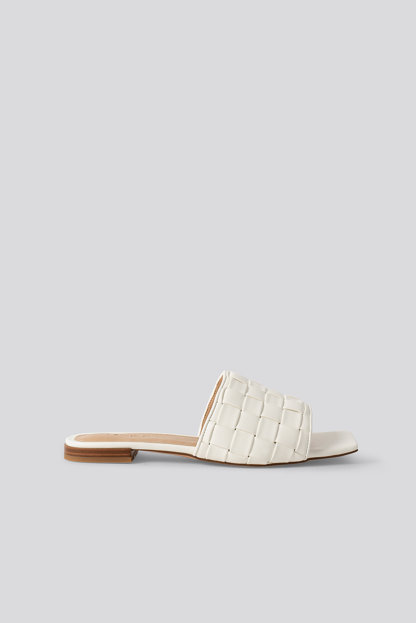 Braided Flats NA-KD Shoes, Weiß