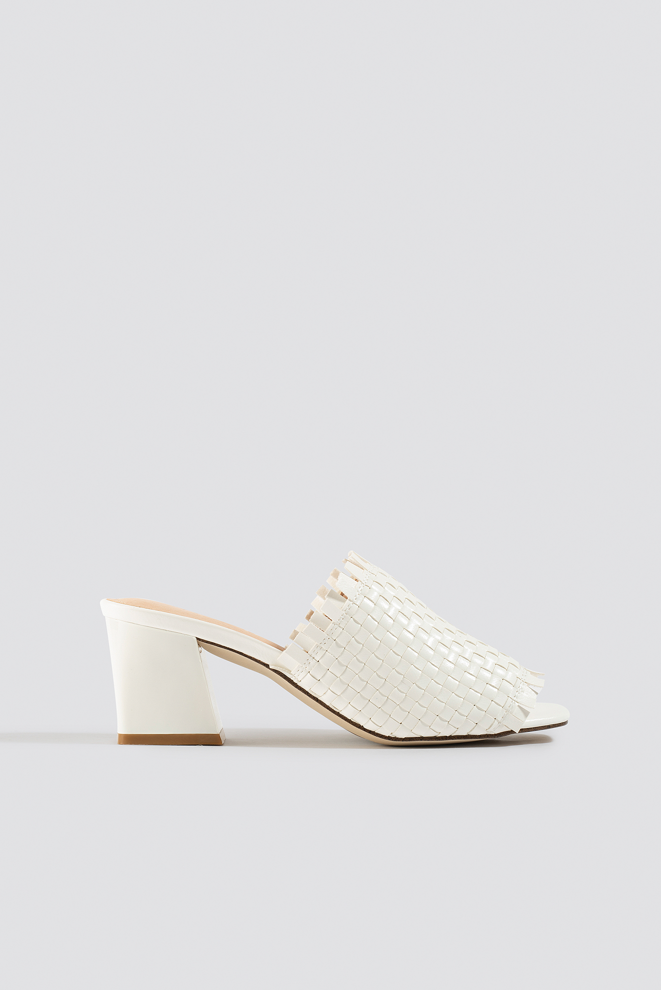 Braided Upper Mules White