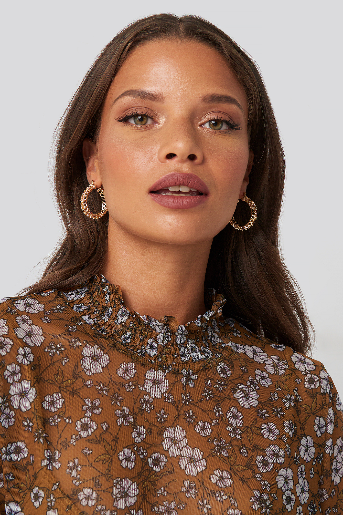 Braided Wide Hoop Earrings Gold