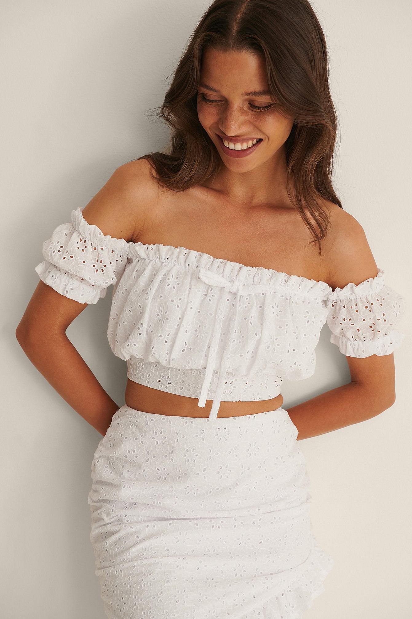 White Anglaise-Crop-Top