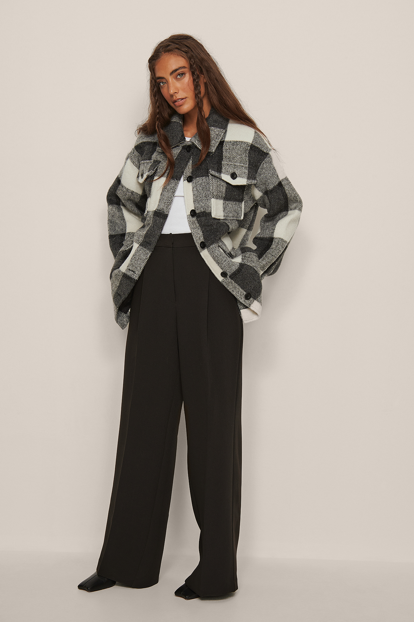 brushed belted jacket