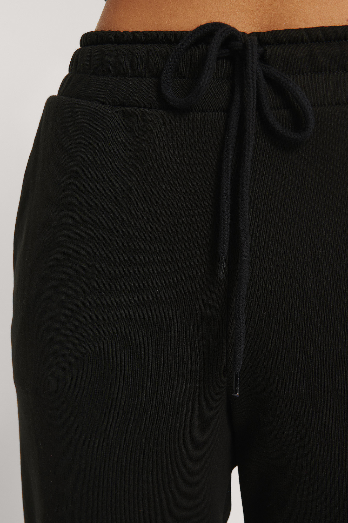 Black Pantalón de chándal cepillado con cordones