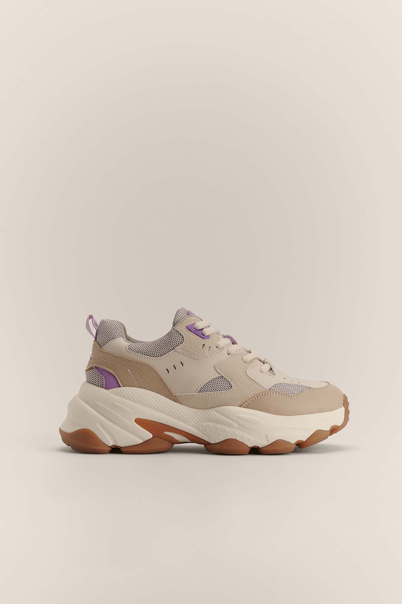 Offwhite/Lilac Bubble Sole Trainers