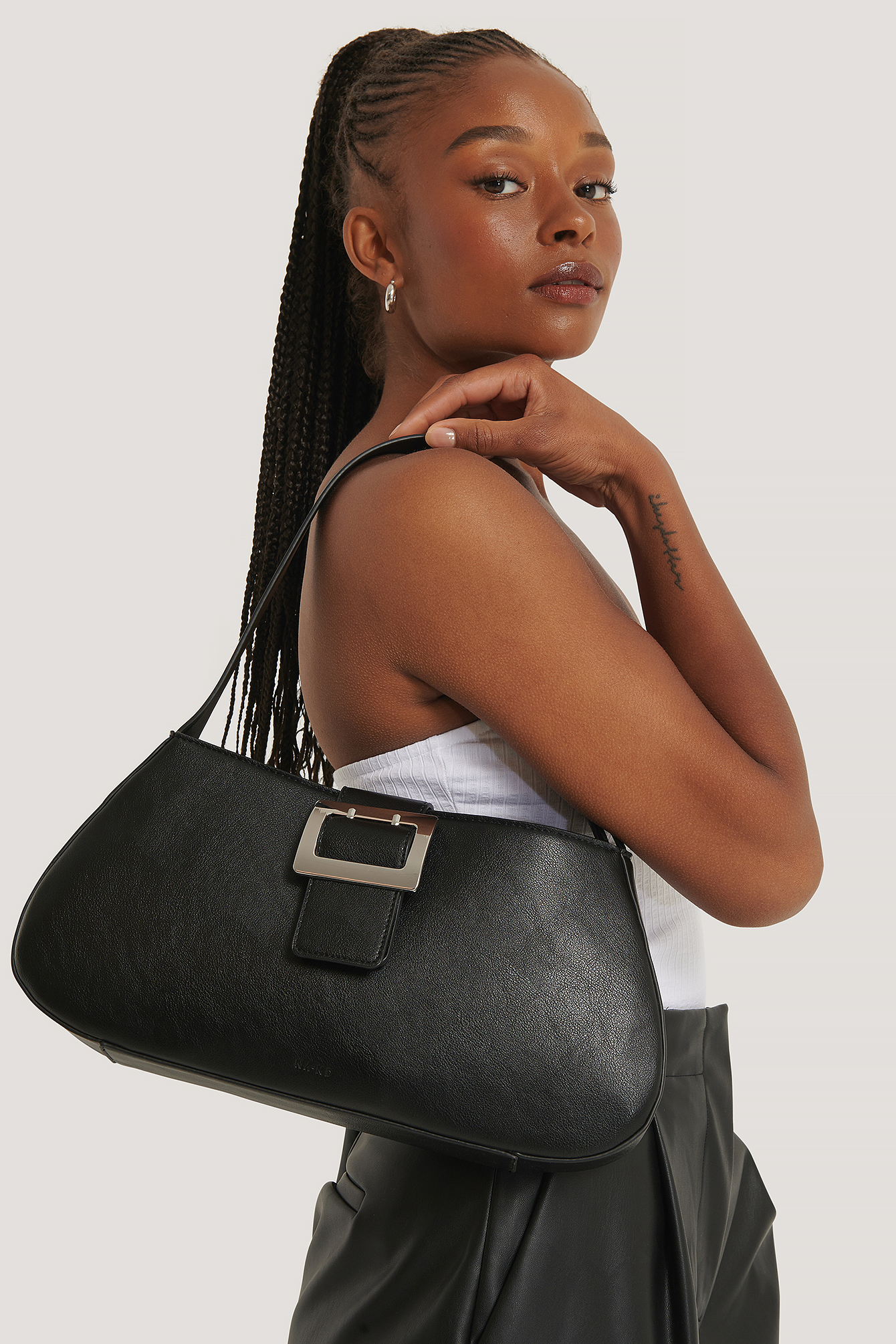 KNALLA Bag, black, white, Length: 15 ¾ Height: 18 ½. Find it