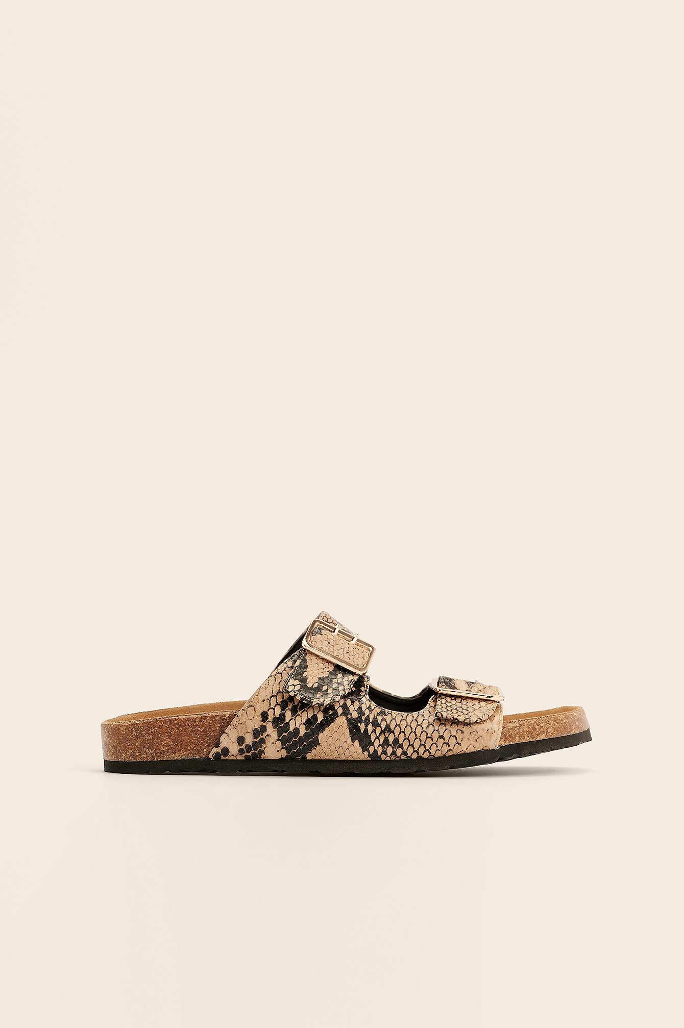 Buckled Footbed Slippers Brown | NA-KD
