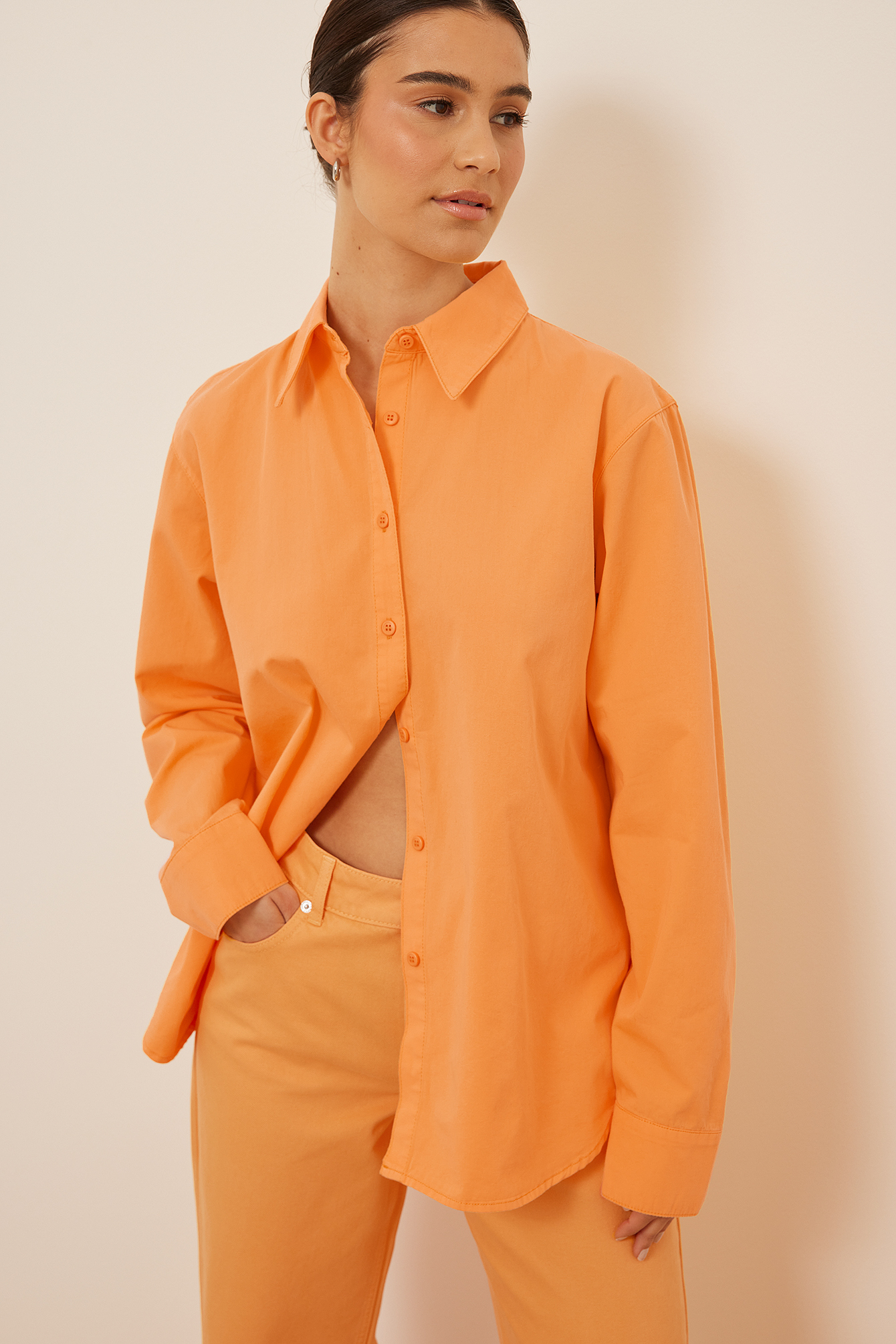 Organic Button Detail Oversized Cotton 