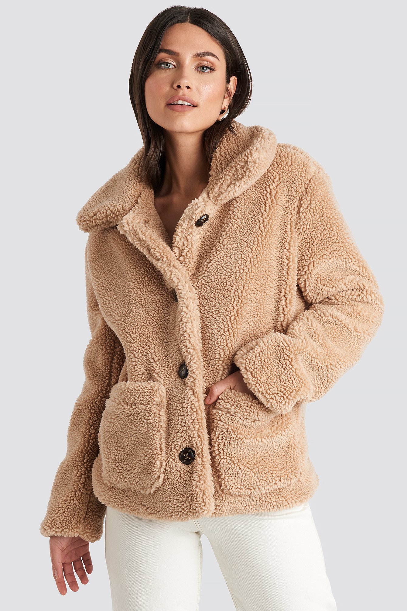 Teddy Nakd Mantel Beige Teddy Jacke Nakd Teddy Jacket Beige (18M-5T)