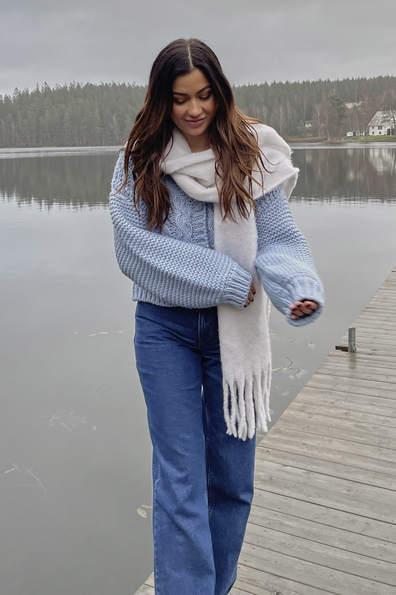 Forever Blue Cable Knitted Cardigan