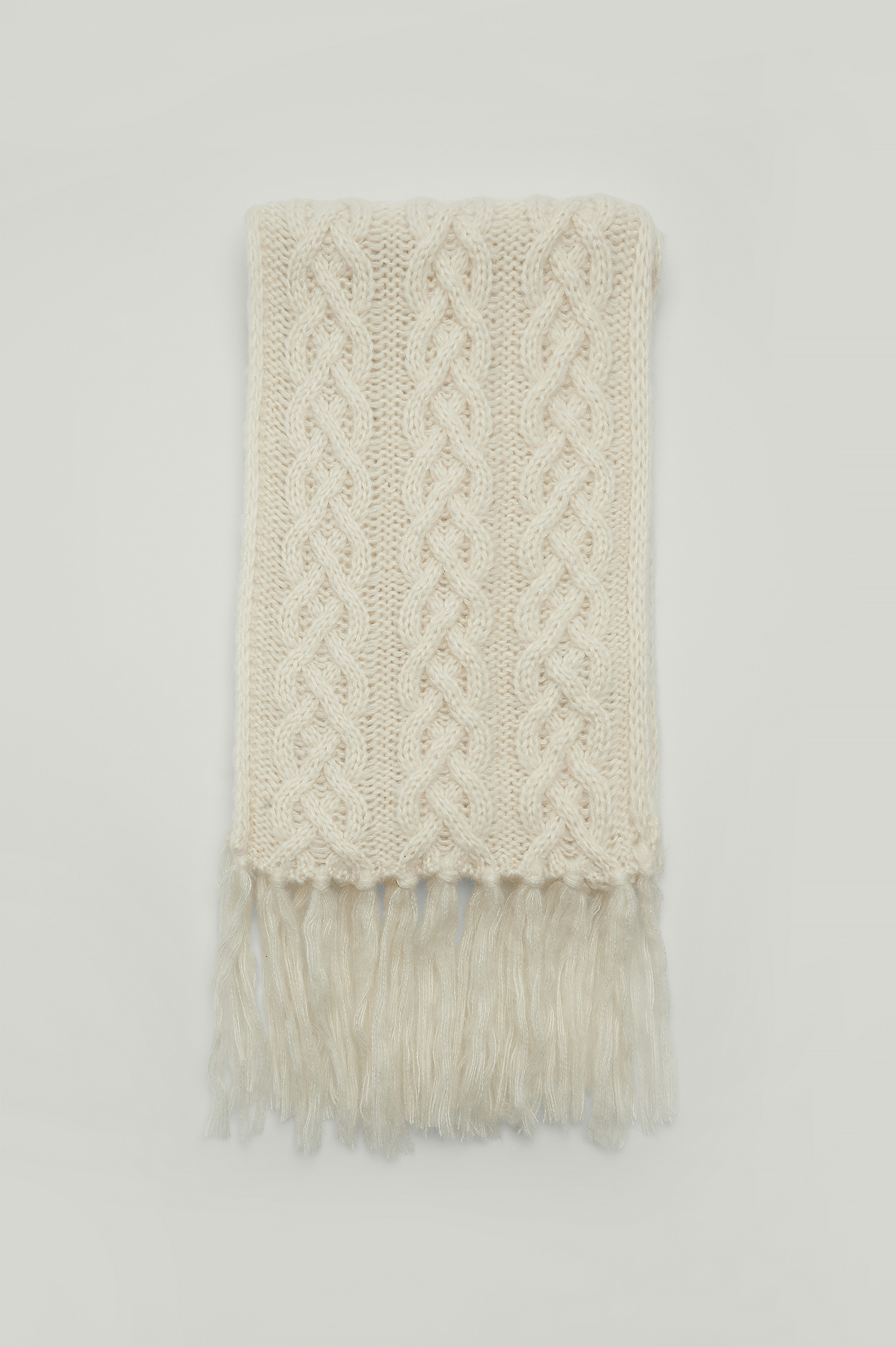 Witty Knitters Gebreide sjaal lichtgrijs-wit volledige print casual uitstraling Accessoires Sjaals Gebreide Sjaals 