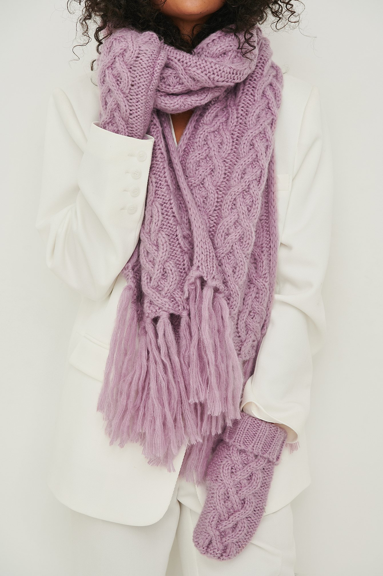 Dusty Purple Gebreide sjaal
