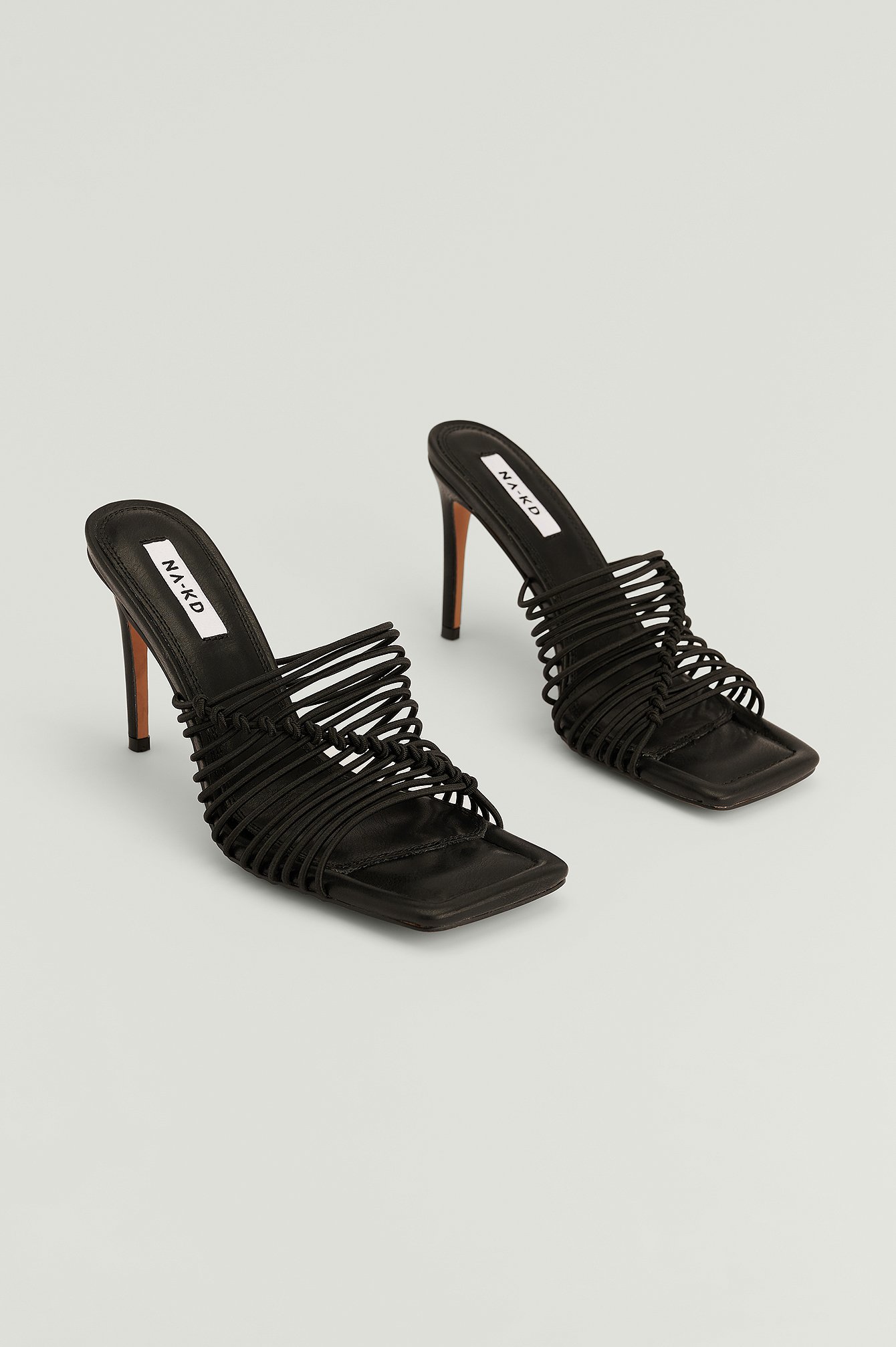 na-kd shoes cage heels - black