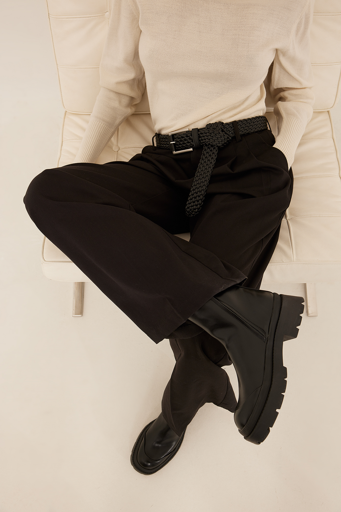 Black Cap Detailed Ankle Boots