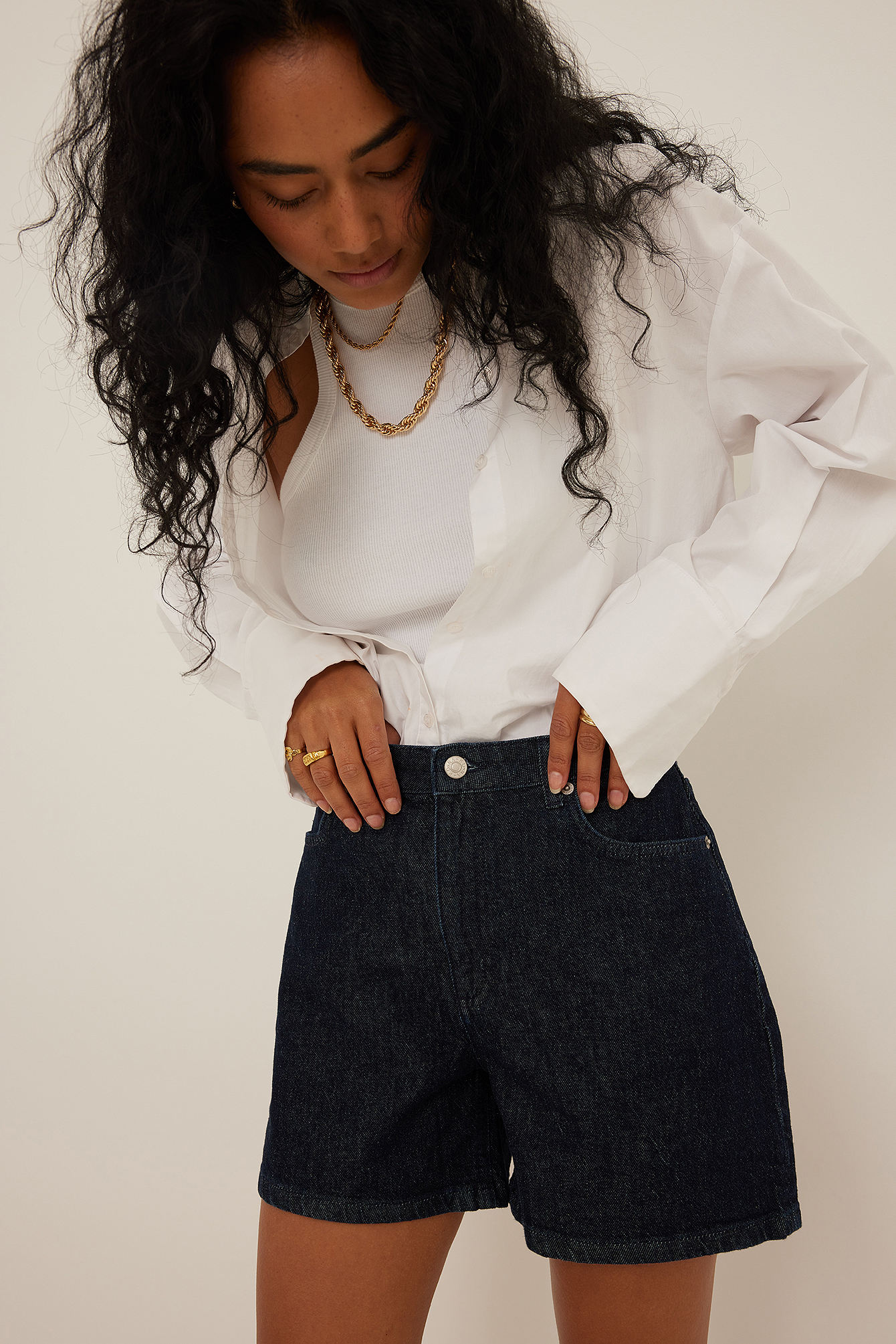 Cargo Denim Shorts Blue | na-kd.com