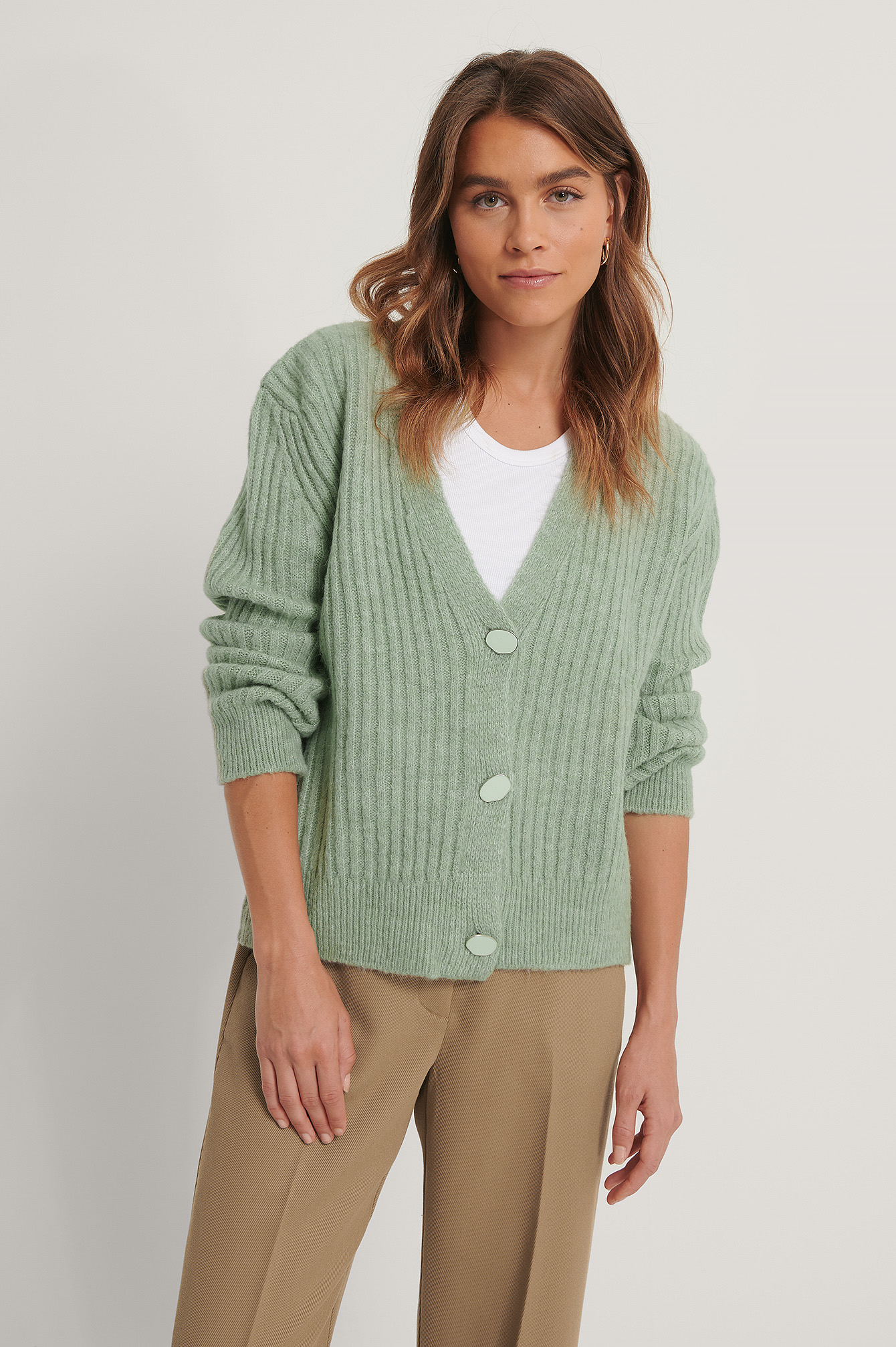 Carmen Knit Cardigan Green | na-kd.com