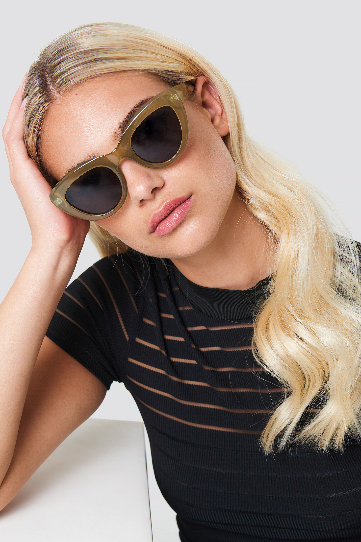 Cat Eye Sunglasses Khaki