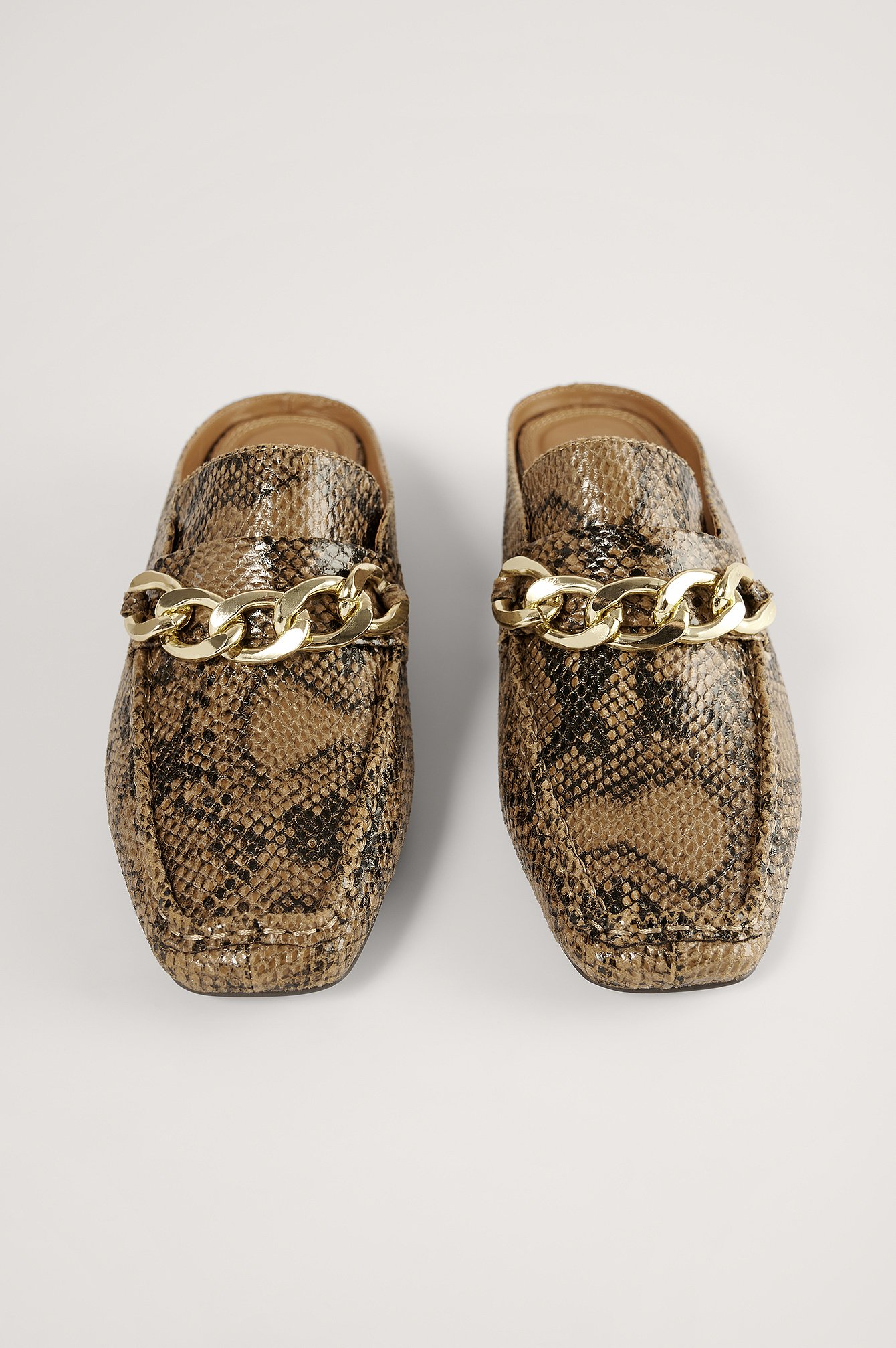 Snake Loafers Mit Ketten-Detail