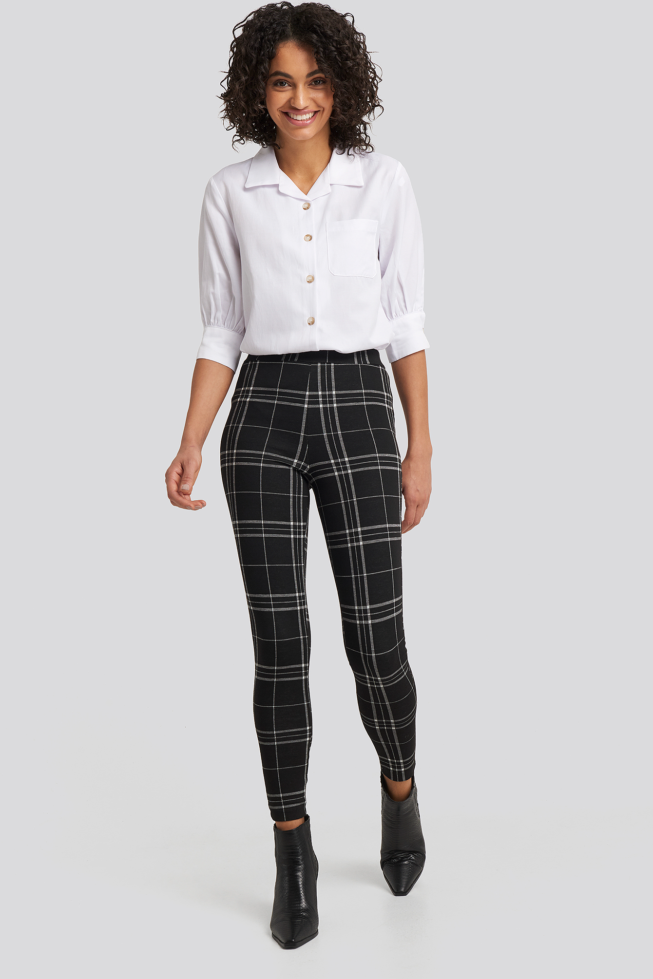 Check Leggings Black/White