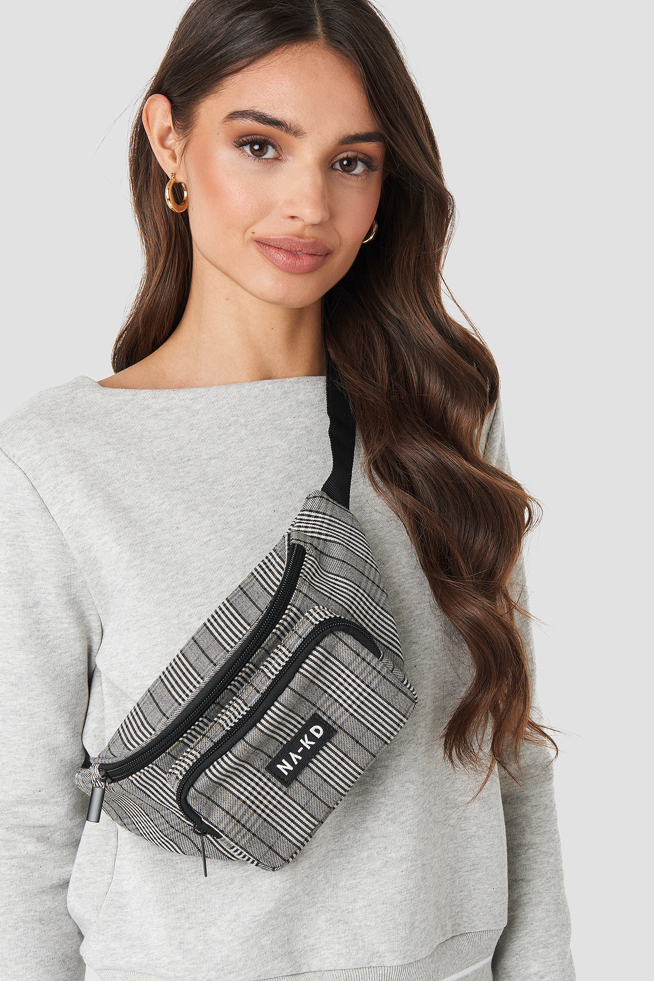 Checked Fanny Pack Black/White