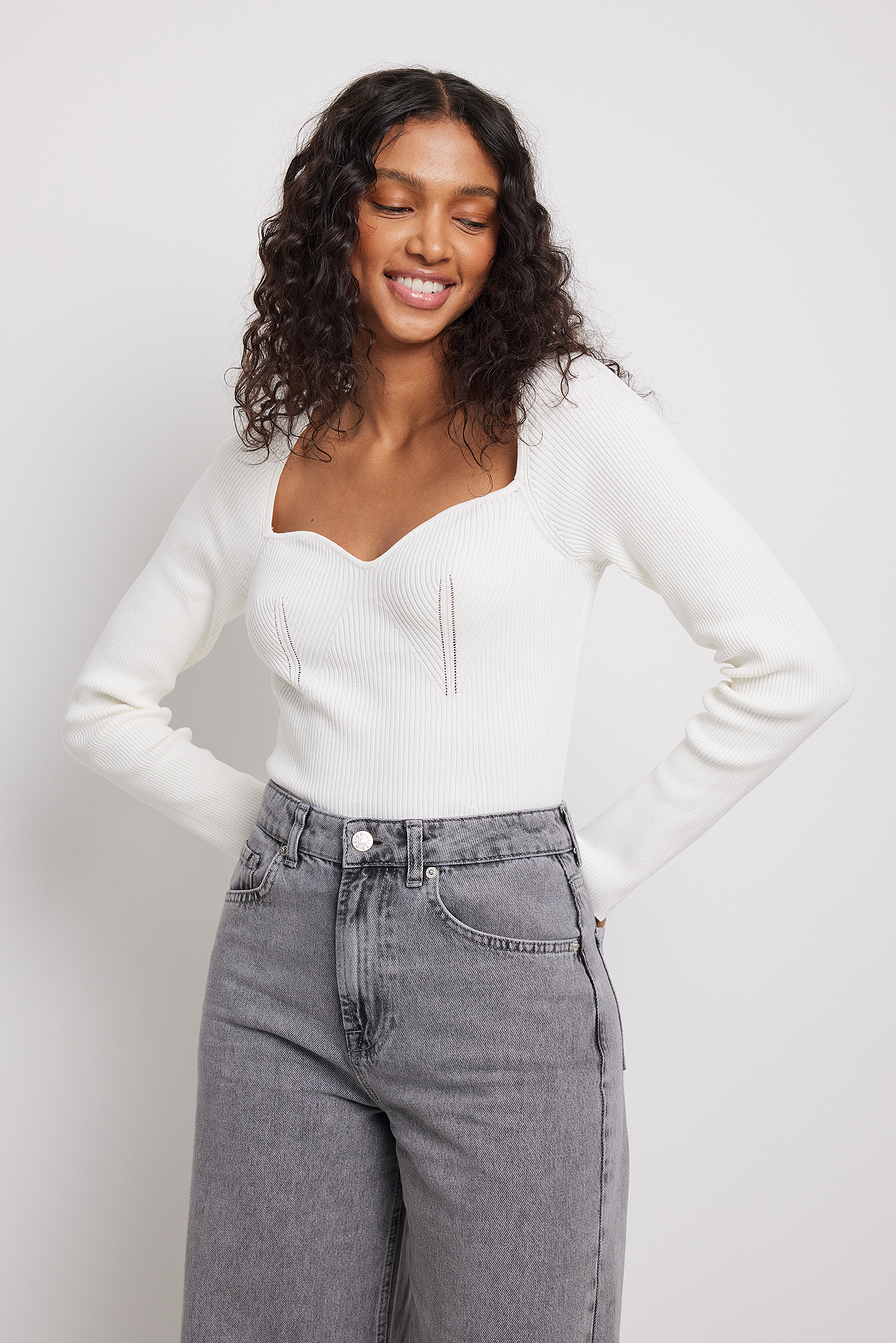 Chest Detail Knitted Long Sleeve 