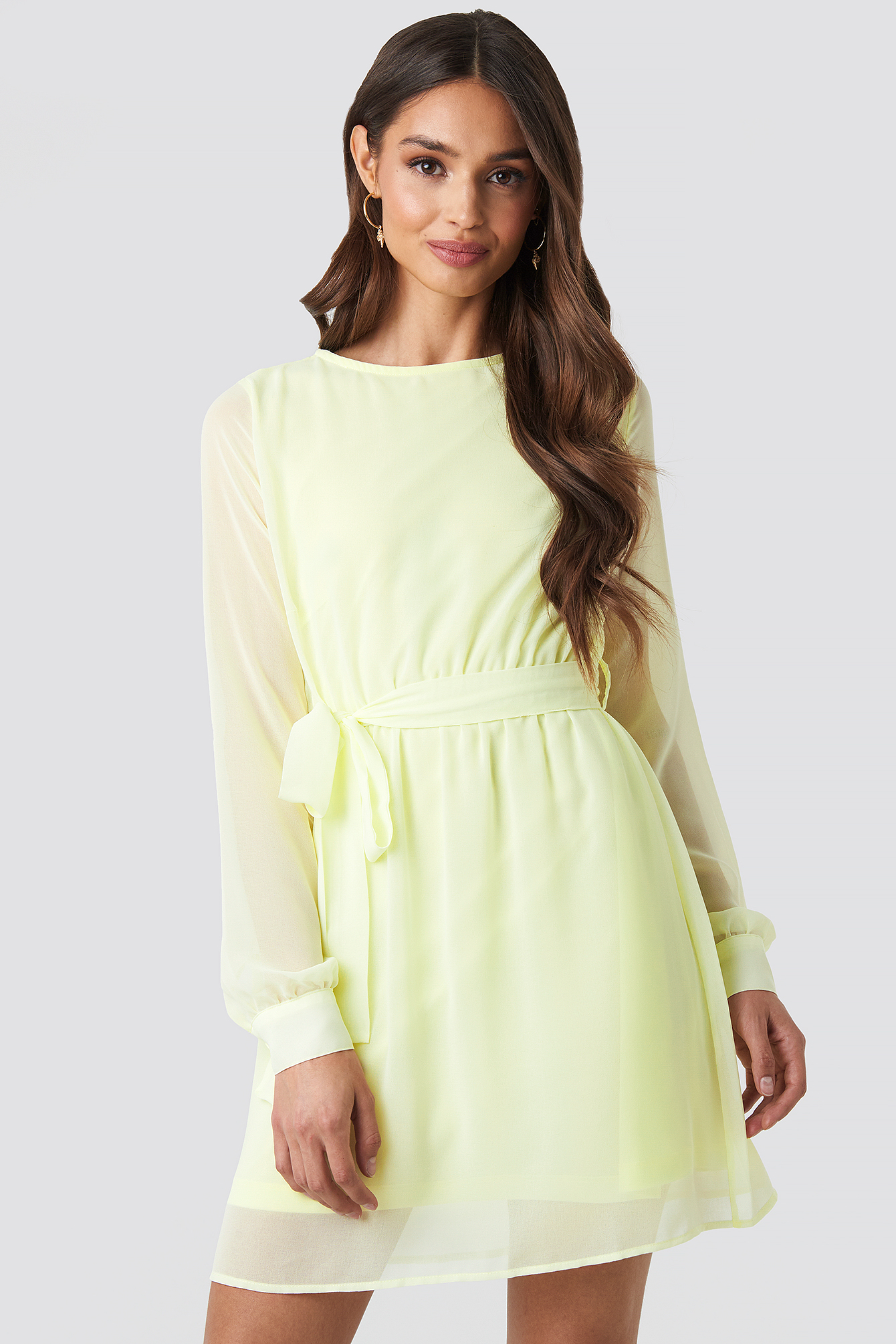 Chiffon Dress Pale Yellow