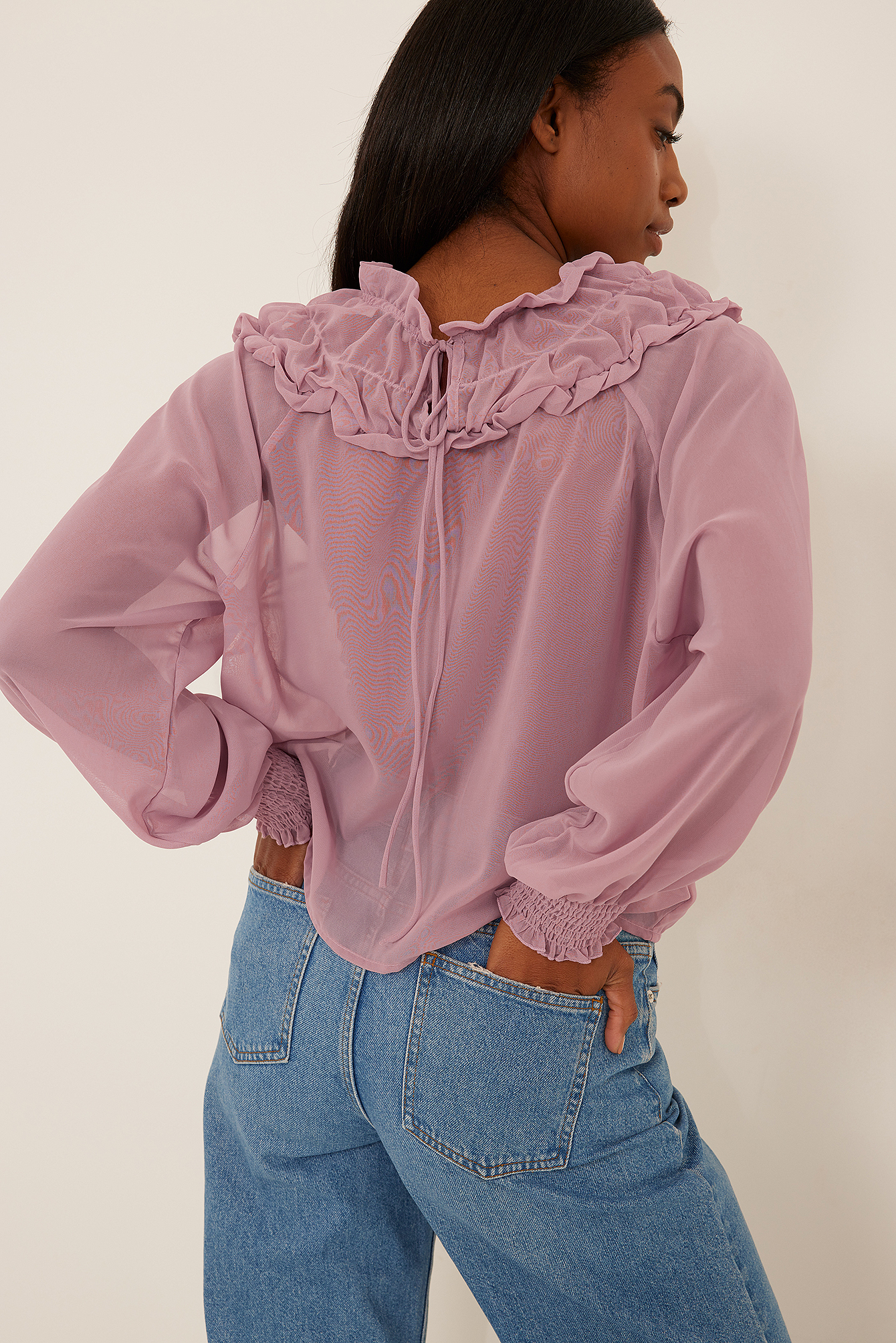 chiffon frill top